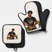 Echte Männer kochen Ofenhandschuh & Topflappen-Set (Vorderseite/Rückseite)