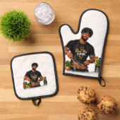 Echte Männer kochen Ofenhandschuh & Topflappen-Set (Oben Unten)
