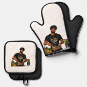 Echte Männer kochen Ofenhandschuh & Topflappen-Set (Vorderseite/Rückseite)