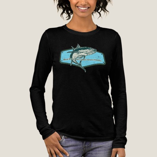 Echte Männer Ködern Ihre Eigene Haken Tri-Blend Shirt (Vorderseite)