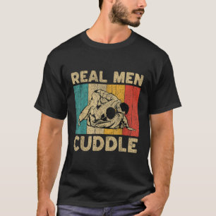 Echte Männer kuscheln lustige Vintage-BJJ-Brazilia T-Shirt