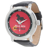 Echte Männer laufen frei und wild, schwarz (zäher Armbanduhr (Schrägansicht)