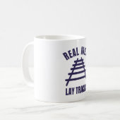 Echte Männer legen Schienen Kaffeetasse (Vorderseite Links)
