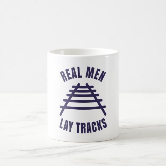 Echte Männer legen Schienen Kaffeetasse (Mittel)