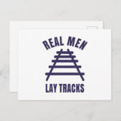 Echte Männer legen Schienen Postkarte (Vorne/Hinten)