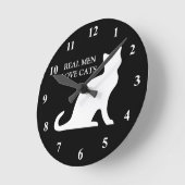 Echte Männer Liebe Katze Wanduhr (Winkel)
