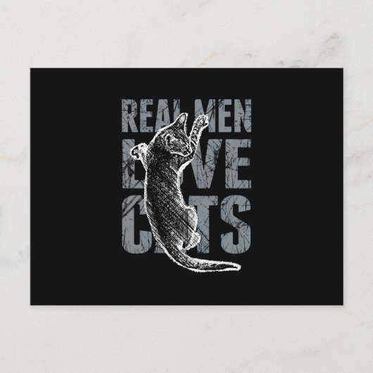 Echte Männer Liebe Katzen in Not Postkarte (Vorderseite)