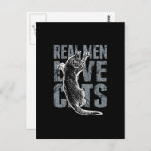 Echte Männer Liebe Katzen in Not Postkarte (Vorne/Hinten)