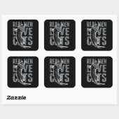 Echte Männer Liebe Katzen in Not Quadratischer Aufkleber (Blatt)