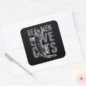 Echte Männer Liebe Katzen in Not Quadratischer Aufkleber (Umschlag)