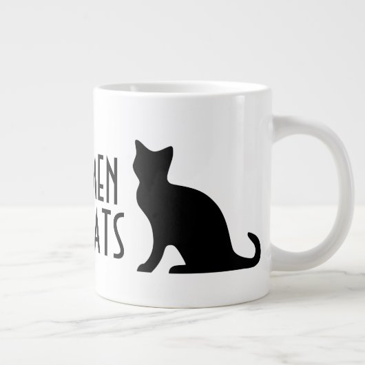 Echte Männer Liebe Katzen lustige große Jumbo-Größ Jumbo-Tasse (Rechts)