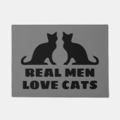 Echte Männer Liebe Katzen lustige Türmatte für Kat (Vorderseite)