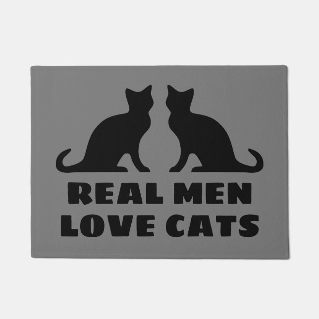 Echte Männer Liebe Katzen lustige Türmatte für Kat (Vorderseite)