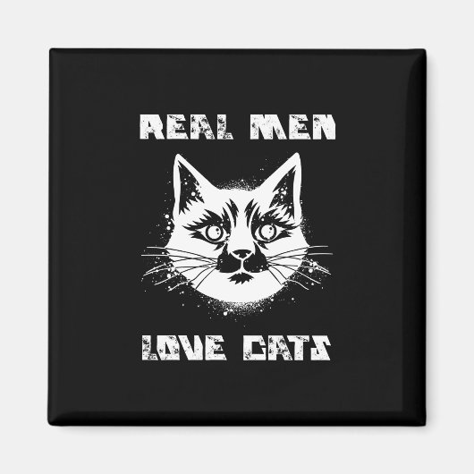 Echte Männer Liebe Katzen Magnet (Vorne)