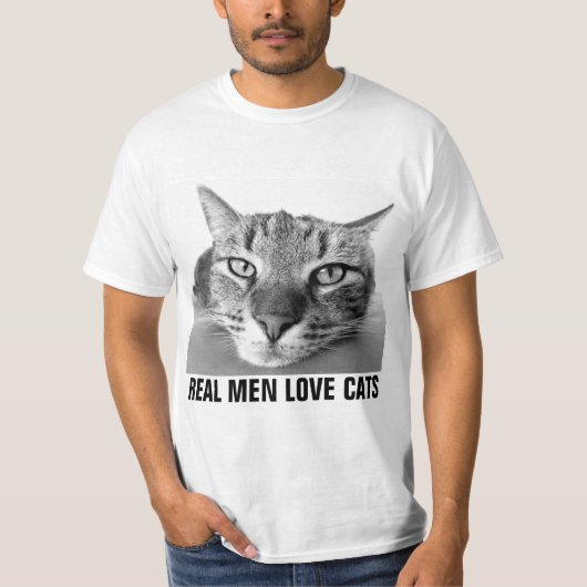 Echte Männer Liebe Katzen, Mens' Cat T - Shirt (Vorderseite)