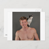 Echte Männer Liebe Katzen Postkarte (Vorne/Hinten)