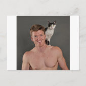 Echte Männer Liebe Katzen Postkarte (Vorderseite)