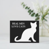 Echte Männer Liebe Katzen Postkarten (Stehend Vorderseite)