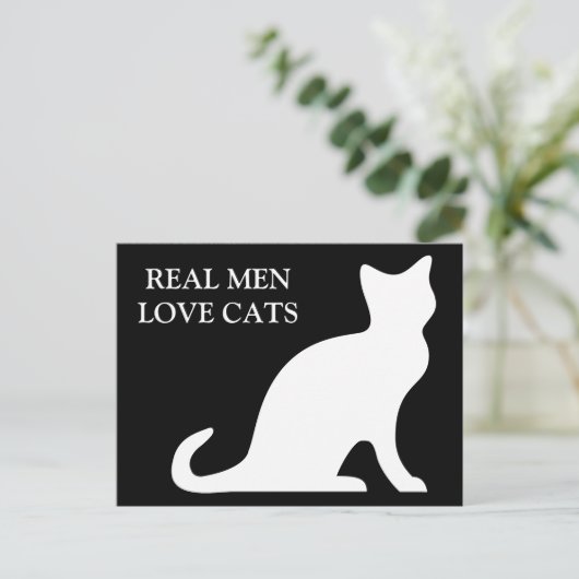 Echte Männer Liebe Katzen Postkarten (Stehend Vorderseite)
