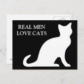 Echte Männer Liebe Katzen Postkarten (Vorne/Hinten)
