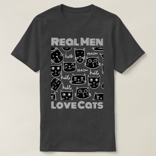 Echte Männer Liebe Katzen T-Shirt (Design vorne)