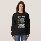 Echte Männer lieben Einkaufen Angler Tackle Box Ba Sweatshirt (Vorne ganz)