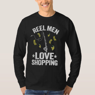 Echte Männer lieben Einkaufen Papa Angler Ausrüstu T-Shirt