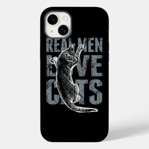 Echte Männer lieben Katzen im Grunge-Stil Schwarz Case-Mate iPhone 14 Plus Hülle