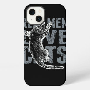 Echte Männer lieben Katzen in Grunge-Stil Schwarz iPhone 13 Hülle