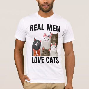 ECHTE MÄNNER LIEBEN KATZEN MÄNNER-KATZEN-T-SHIRTS T-Shirt