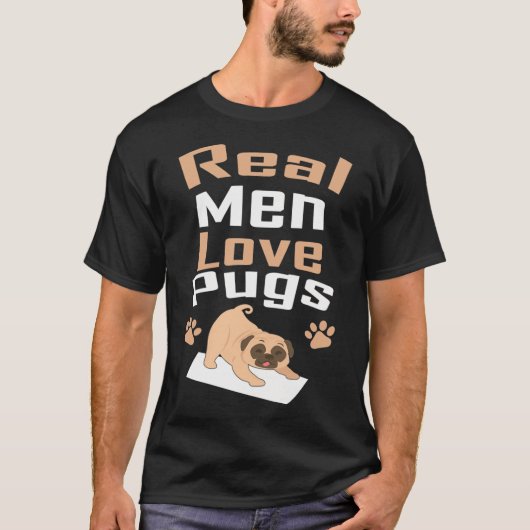 Echte Männer lieben Möpse T-Shirt (Vorderseite)