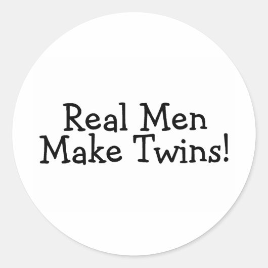Echte Männer machen Twins (Blk) Runder Aufkleber (Vorderseite)