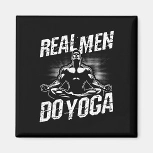 Echte Männer machen Yoga Lustige Yoga-Übung Magnet