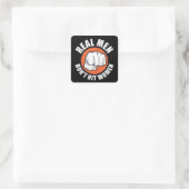 Echte Männer... Quadratischer Aufkleber (Tasche)