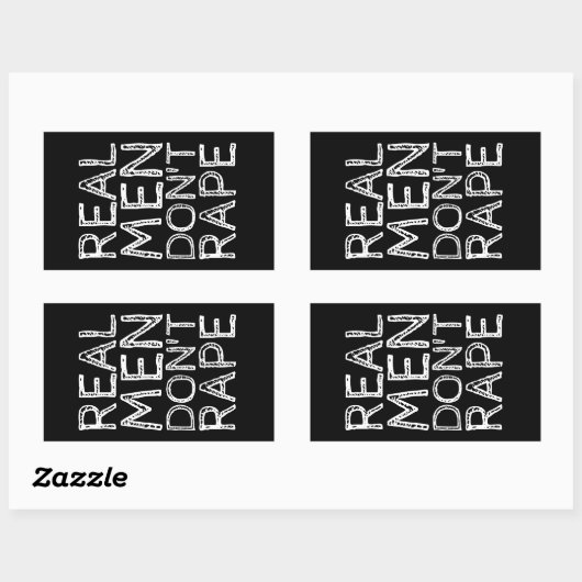 ECHTE MÄNNER RAPE NICHT RECHTECKIGER AUFKLEBER (Blatt)