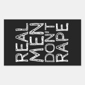 ECHTE MÄNNER RAPE NICHT RECHTECKIGER AUFKLEBER (Vorderseite)