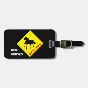 Echte Männer reiten Pferde und feiern / Rodeo-Gepä Gepäckanhänger