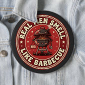 Echte Männer riechen nach Barbecue | Retro Grillen Button (Beispiel)