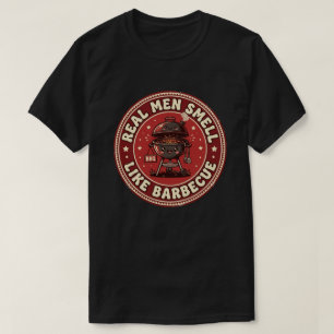 Echte Männer riechen nach Barbecue   Retro Grillen T-Shirt