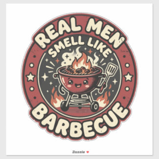 Echte Männer riechen nach BBQ | Lustiges Grilllieb Aufkleber