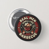 Echte Männer riechen nach BBQ | Lustiges Grilllieb Button (Vorne & Hinten)