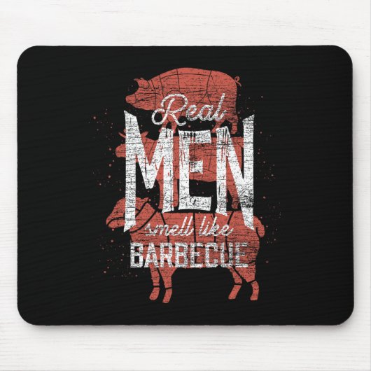 Echte Männer riechen nach Byrbecue-geräuchertem Fl Mousepad (Vorne)