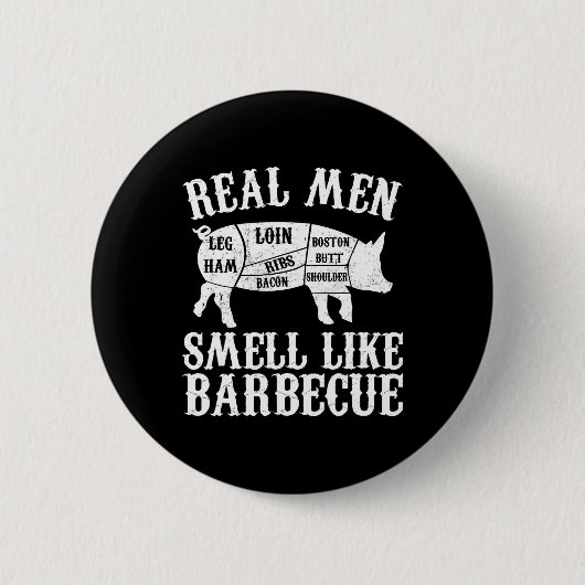 Echte Männer riechen nach Byrbeque Bbq Byrbecue Gr Button (Vorderseite)