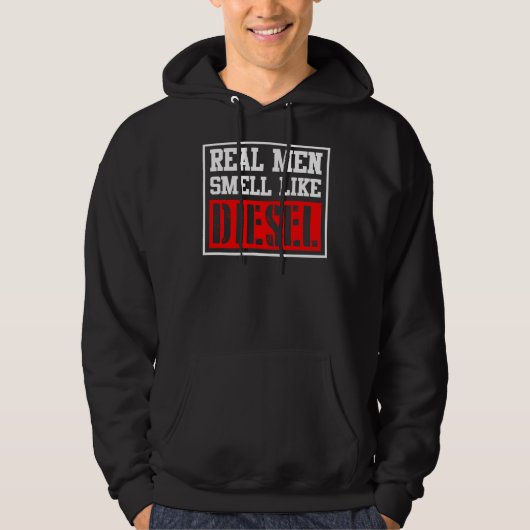 Echte Männer riechen wie Diesel Funny Car Mechanic Hoodie (Vorderseite)