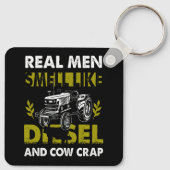 Echte Männer riechen wie Diesel und Kuhkrebse Baue Schlüsselanhänger (Rückseite)
