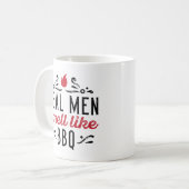 Echte Männer riechen wie GRILLEN Kaffeetasse (Vorderseite Links)