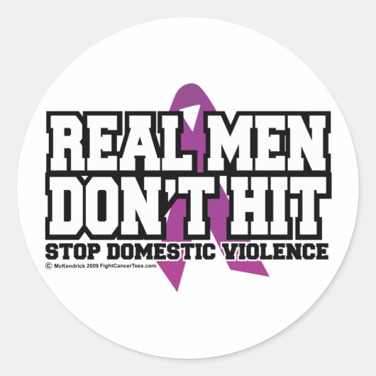 Echte Männer schlagen nicht Runder Aufkleber (Vorderseite)
