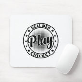 Echte Männer spielen Cricket - Cricketspielender C Mousepad (Mit Mouse)