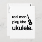 ECHTE MÄNNER SPIELEN DAS UKULELE POSTKARTE (Vorne/Hinten)