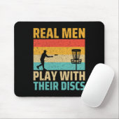 Echte Männer spielen mit ihren Discs Retro Disc Go Mousepad (Mit Mouse)
